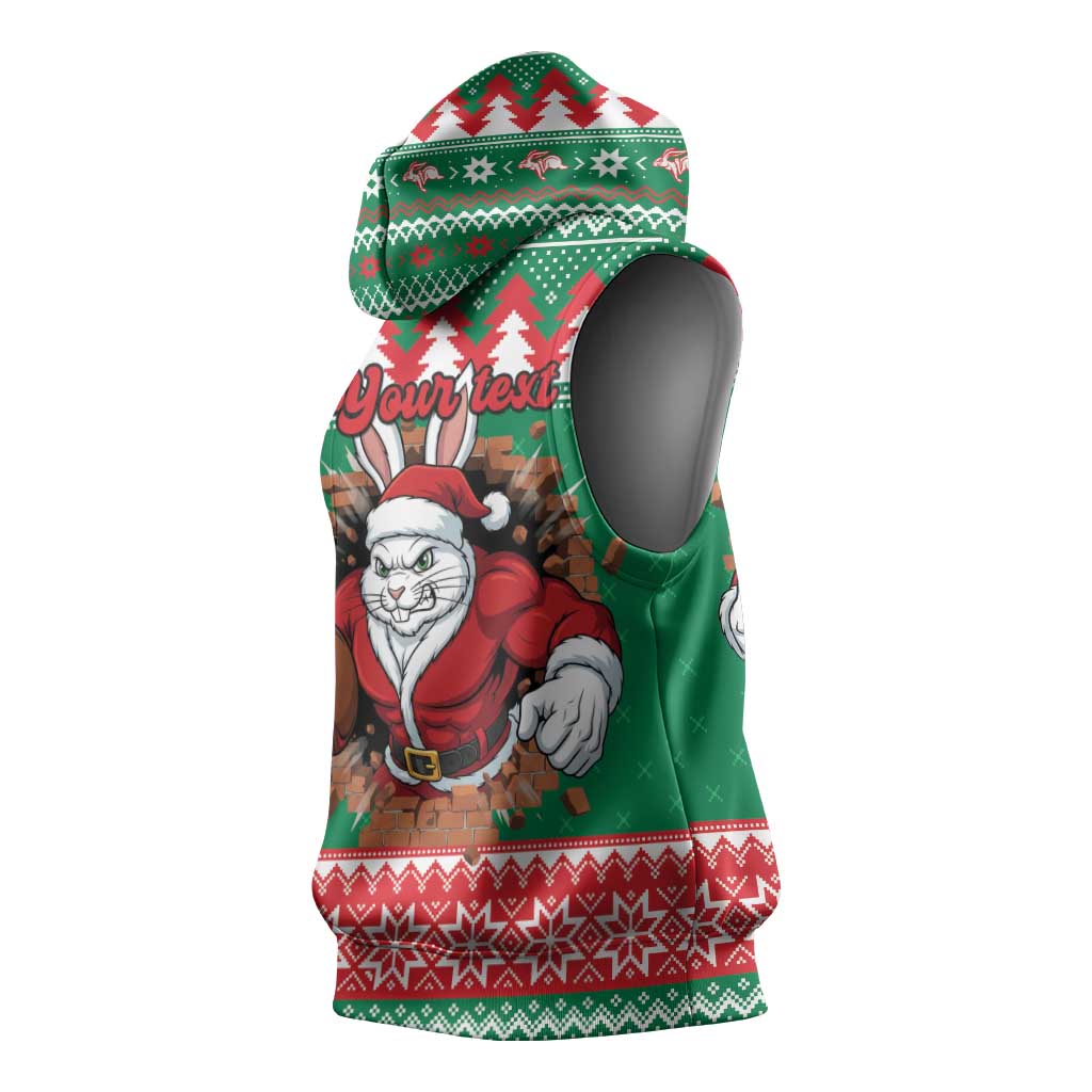Jingle Rabbitohs Jump Personalized Sleeveless Hoodie Christmas Rugby League Spirit - Aussie Hoodie