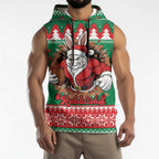 Jingle Rabbitohs Jump Personalized Sleeveless Hoodie Christmas Rugby League Spirit - Aussie Hoodie