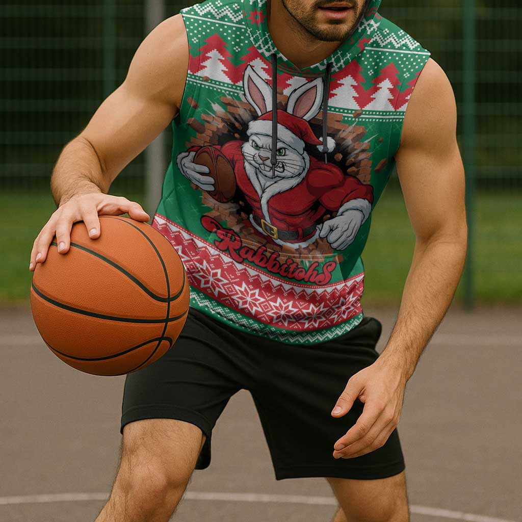 Jingle Rabbitohs Jump Personalized Sleeveless Hoodie Christmas Rugby League Spirit - Aussie Hoodie