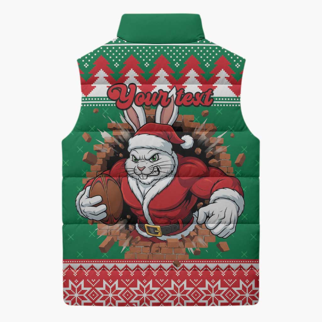 Jingle Rabbitohs Jump Personalized Sleeveless Puffer Jacket Christmas Rugby League Spirit - Aussie Hoodie