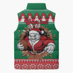 Jingle Rabbitohs Jump Personalized Sleeveless Puffer Jacket Christmas Rugby League Spirit - Aussie Hoodie