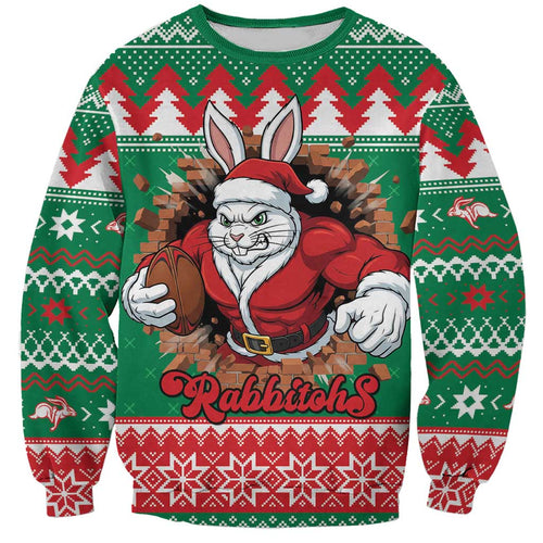 Jingle Rabbitohs Jump Personalized Sweatshirt Christmas Rugby League Spirit - Aussie Hoodie