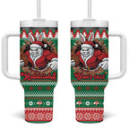 Jingle Rabbitohs Jump Personalized Tumbler With Handle Christmas Rugby League Spirit - Aussie Hoodie