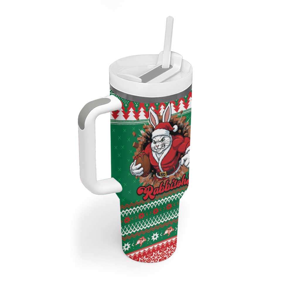 Jingle Rabbitohs Jump Personalized Tumbler With Handle Christmas Rugby League Spirit - Aussie Hoodie