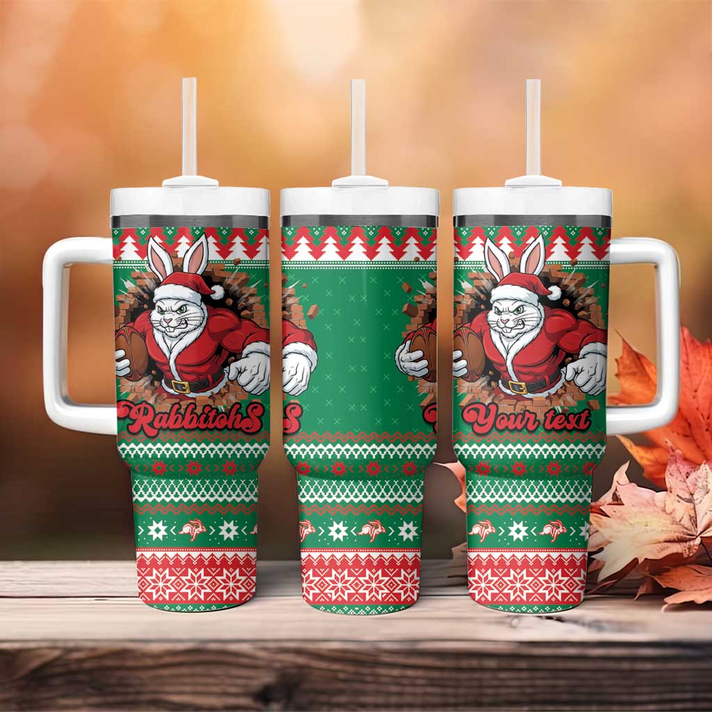 Jingle Rabbitohs Jump Personalized Tumbler With Handle Christmas Rugby League Spirit - Aussie Hoodie