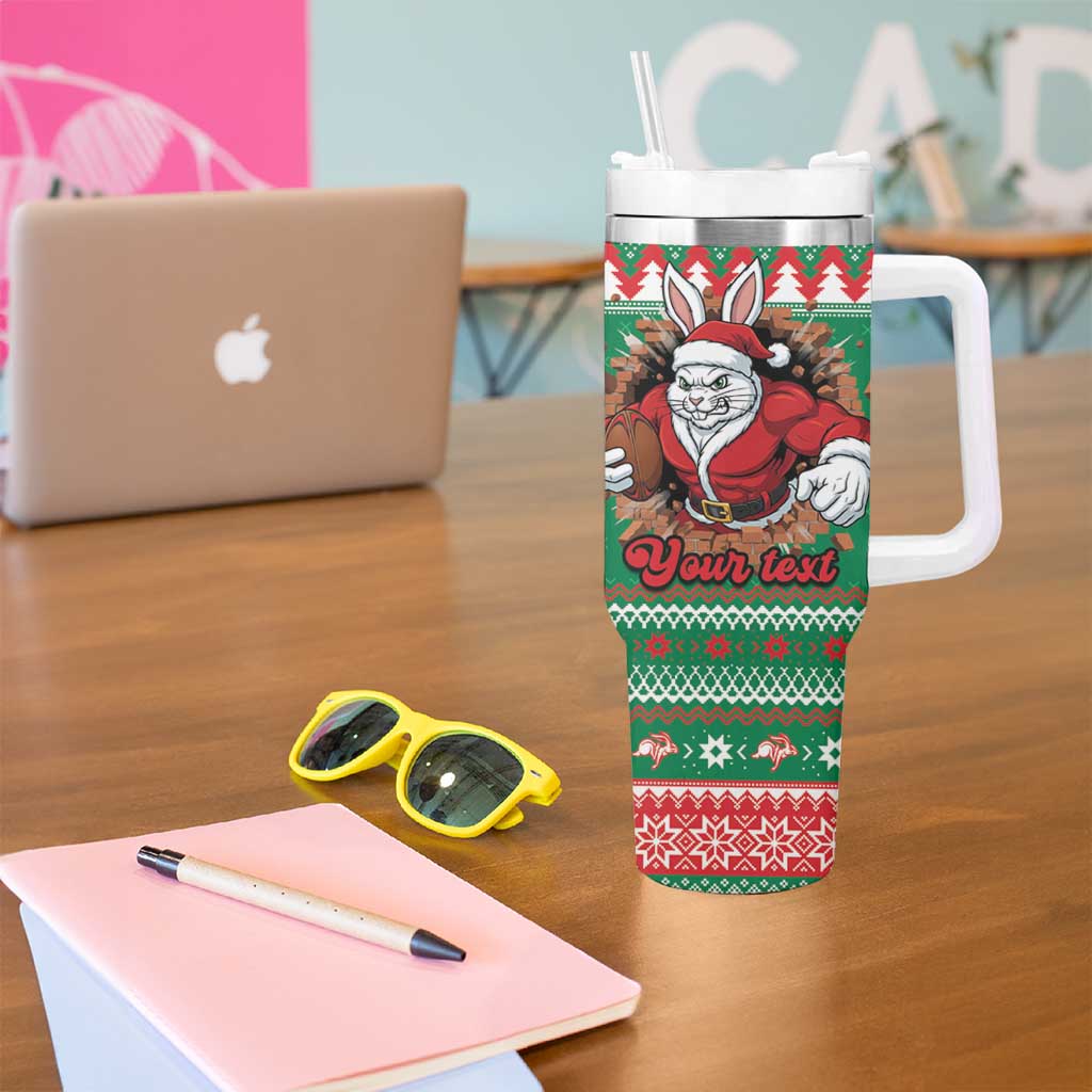 Jingle Rabbitohs Jump Personalized Tumbler With Handle Christmas Rugby League Spirit - Aussie Hoodie