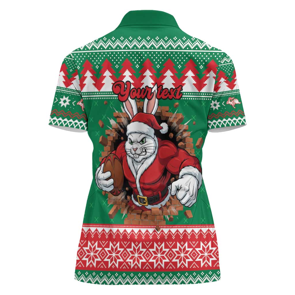 Jingle Rabbitohs Jump Personalized Women Polo Shirt Christmas Rugby League Spirit - Aussie Hoodie