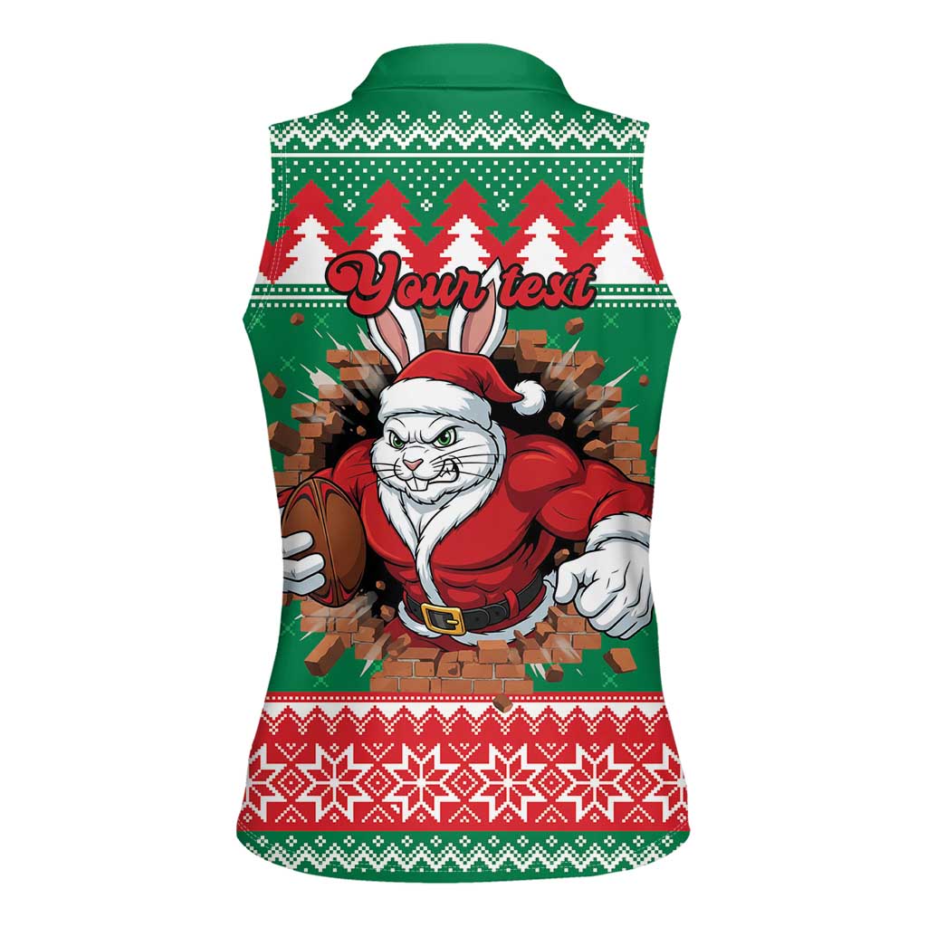 Jingle Rabbitohs Jump Personalized Women Sleeveless Polo Shirt Christmas Rugby League Spirit - Aussie Hoodie