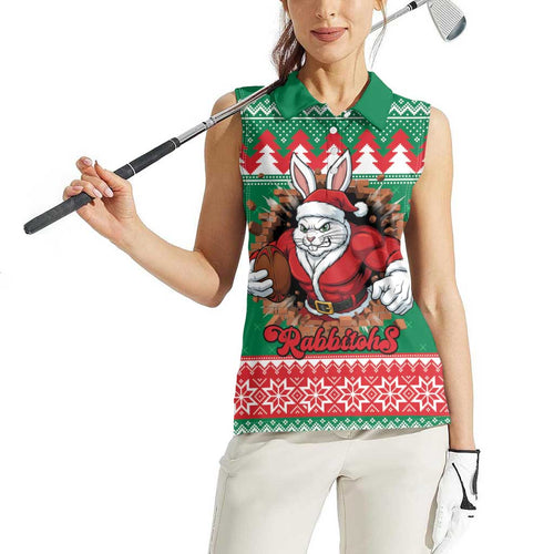 Jingle Rabbitohs Jump Personalized Women Sleeveless Polo Shirt Christmas Rugby League Spirit - Aussie Hoodie