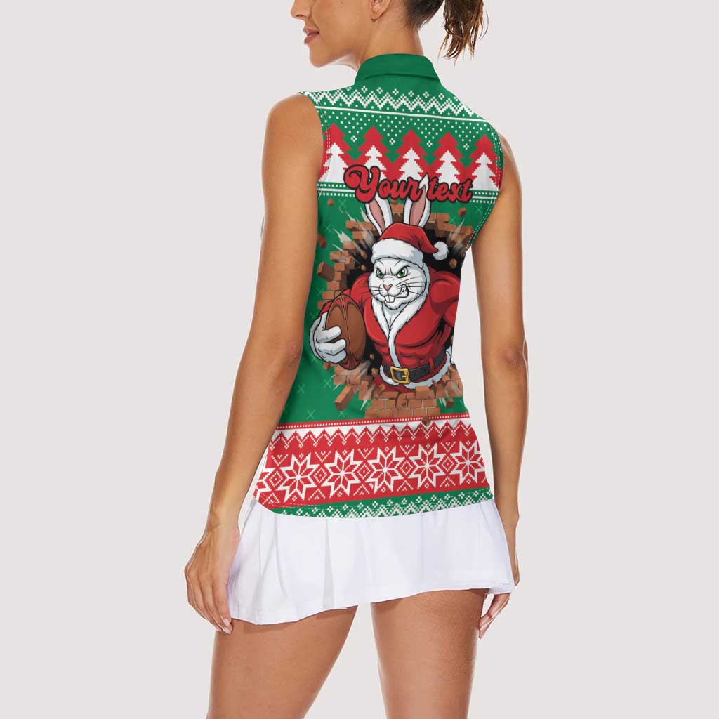 Jingle Rabbitohs Jump Personalized Women Sleeveless Polo Shirt Christmas Rugby League Spirit - Aussie Hoodie