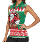 Jingle Rabbitohs Jump Personalized Women Sleeveless Polo Shirt Christmas Rugby League Spirit - Aussie Hoodie