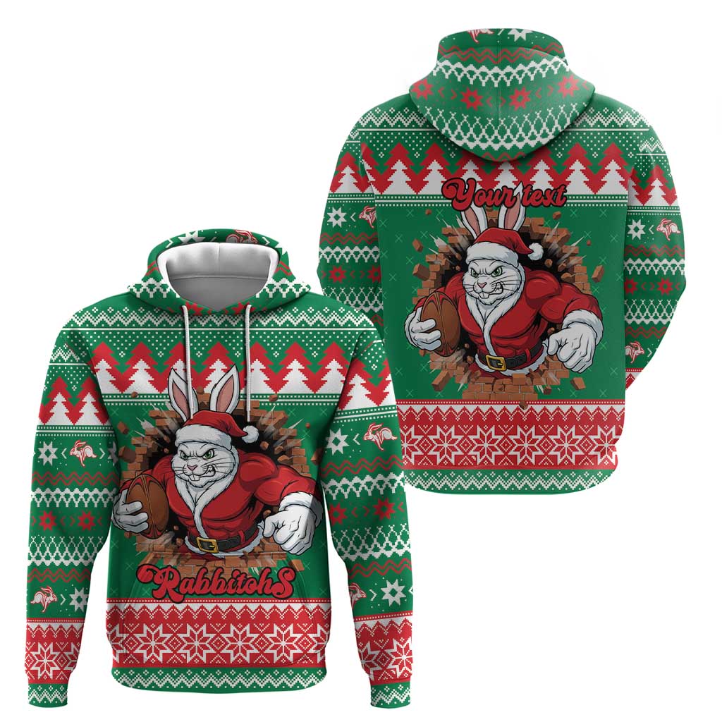 Jingle Rabbitohs Jump Personalized Zip Hoodie Christmas Rugby League Spirit - Aussie Hoodie