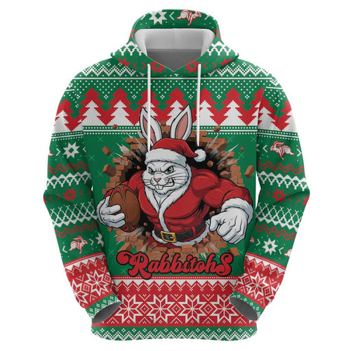 Jingle Rabbitohs Jump Personalized Zip Hoodie Christmas Rugby League Spirit - Aussie Hoodie