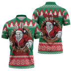 Jingle Rabbitohs Jump Personalized Zipper Polo Shirt Christmas Rugby League Spirit - Aussie Hoodie