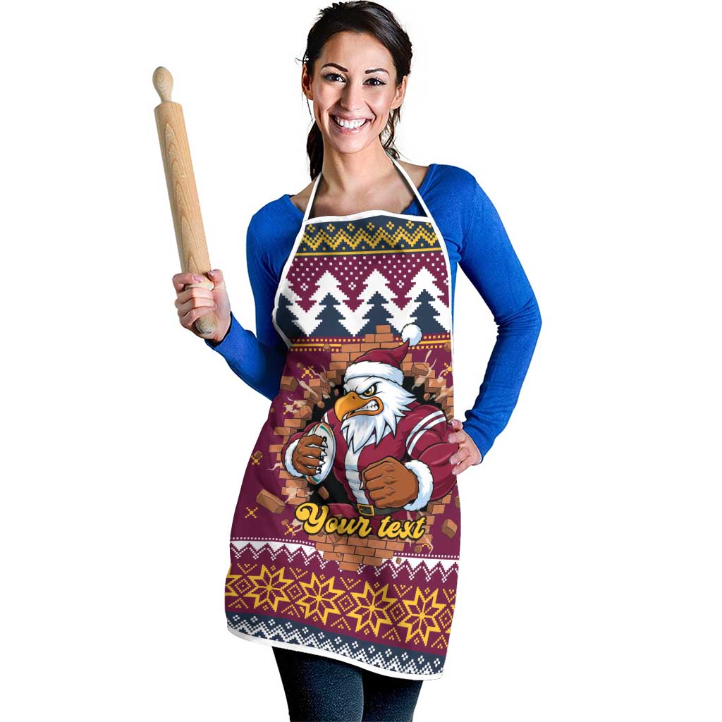 Merry Eagle Roar Personalized Apron Christmas Rugby League Spirit - Aussie Hoodie