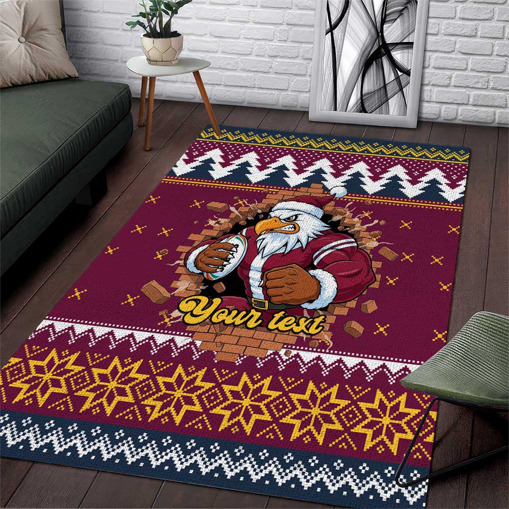 Merry Eagle Roar Personalized Area Rug Christmas Rugby League Spirit - Aussie Hoodie