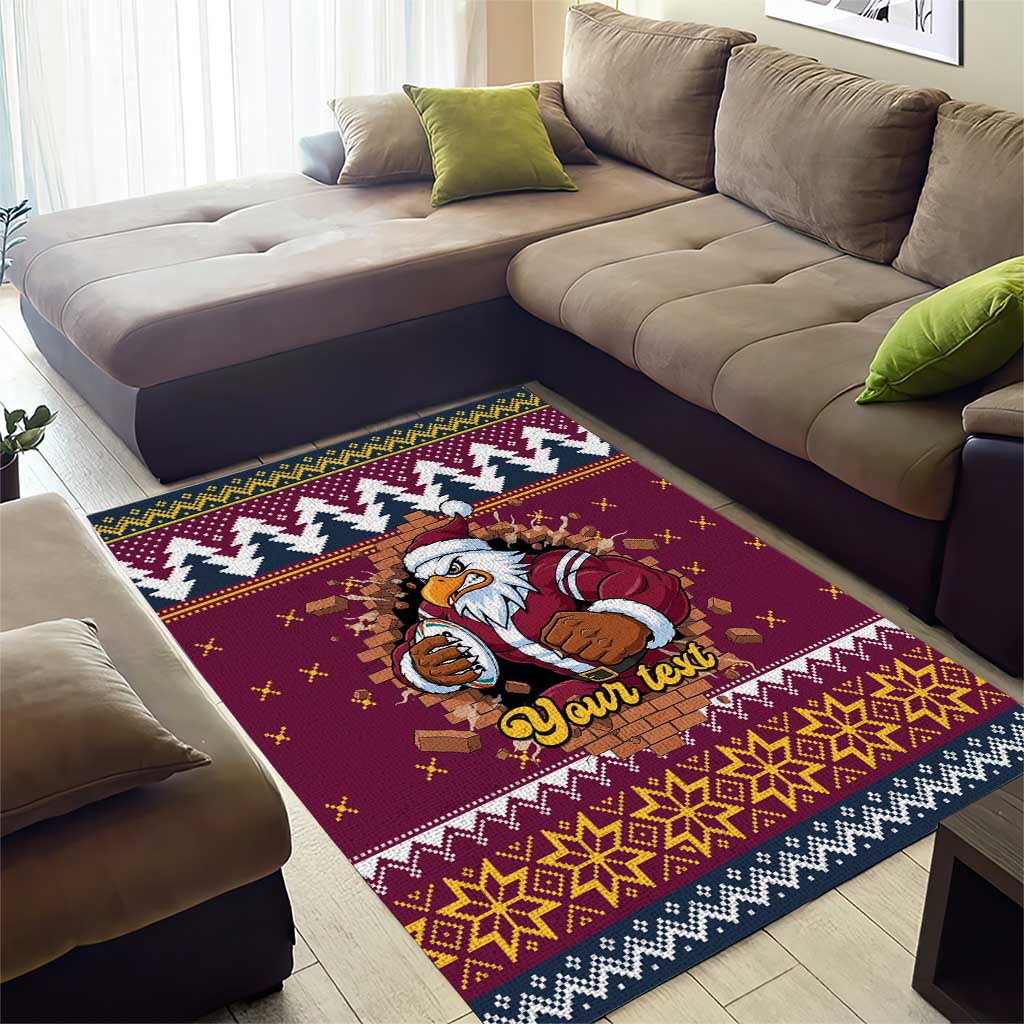Merry Eagle Roar Personalized Area Rug Christmas Rugby League Spirit - Aussie Hoodie