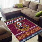 Merry Eagle Roar Personalized Area Rug Christmas Rugby League Spirit - Aussie Hoodie