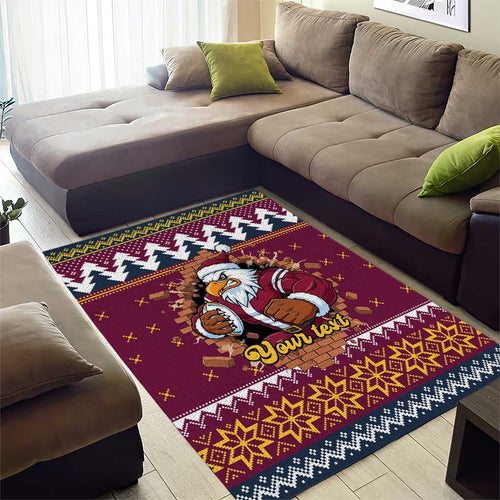 Merry Eagle Roar Personalized Area Rug Christmas Rugby League Spirit - Aussie Hoodie