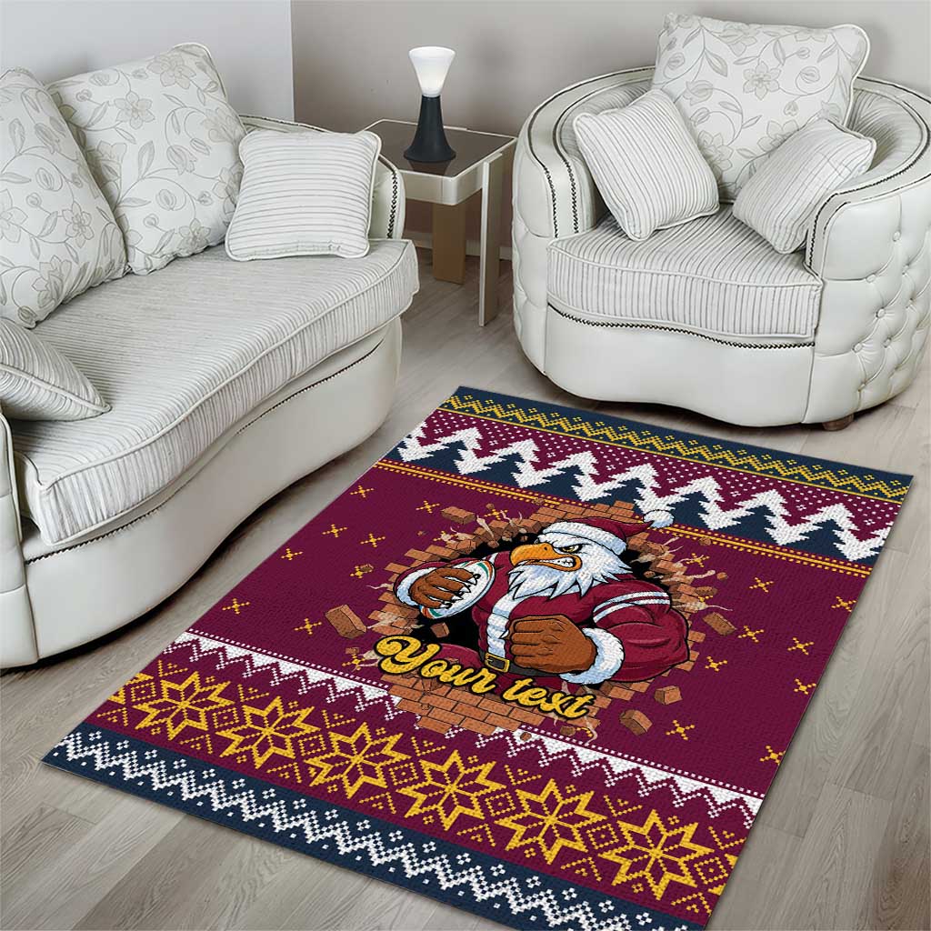 Merry Eagle Roar Personalized Area Rug Christmas Rugby League Spirit - Aussie Hoodie
