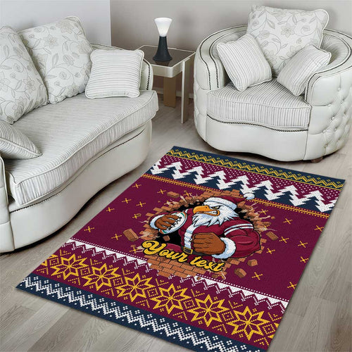 Merry Eagle Roar Personalized Area Rug Christmas Rugby League Spirit - Aussie Hoodie