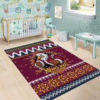 Merry Eagle Roar Personalized Area Rug Christmas Rugby League Spirit - Aussie Hoodie