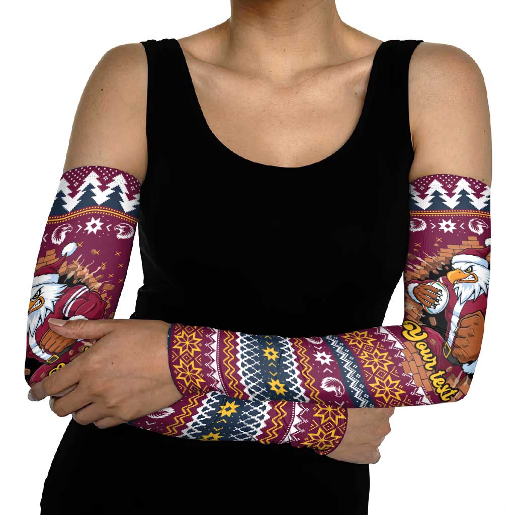 Merry Eagle Roar Personalized Arm Sleeves Christmas Rugby League Spirit - Aussie Hoodie