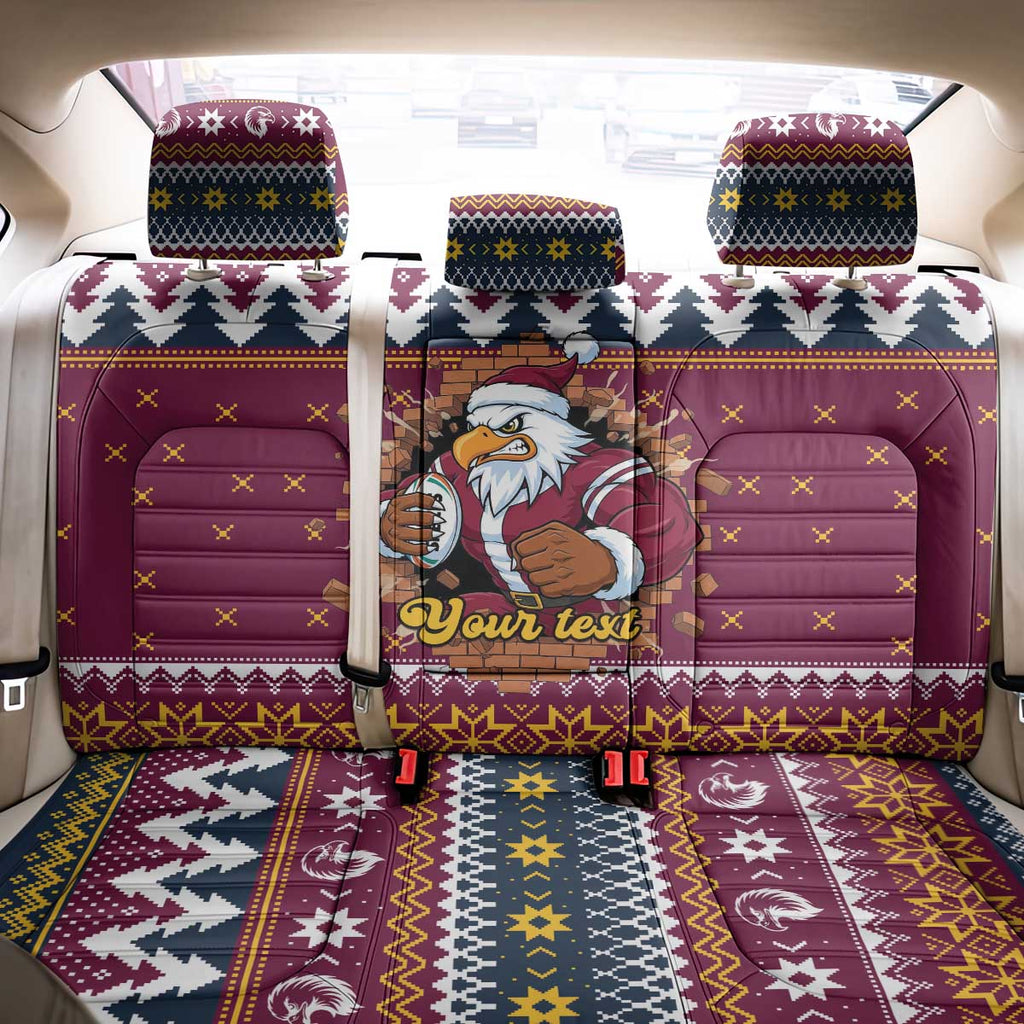 Merry Eagle Roar Personalized Back Car Seat Cover Christmas Rugby League Spirit - Aussie Hoodie