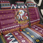 Merry Eagle Roar Personalized Back Car Seat Cover Christmas Rugby League Spirit - Aussie Hoodie