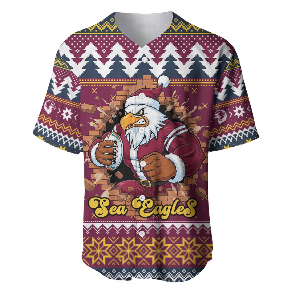 Merry Eagle Roar Personalized Baseball Jersey Christmas Rugby League Spirit - Aussie Hoodie