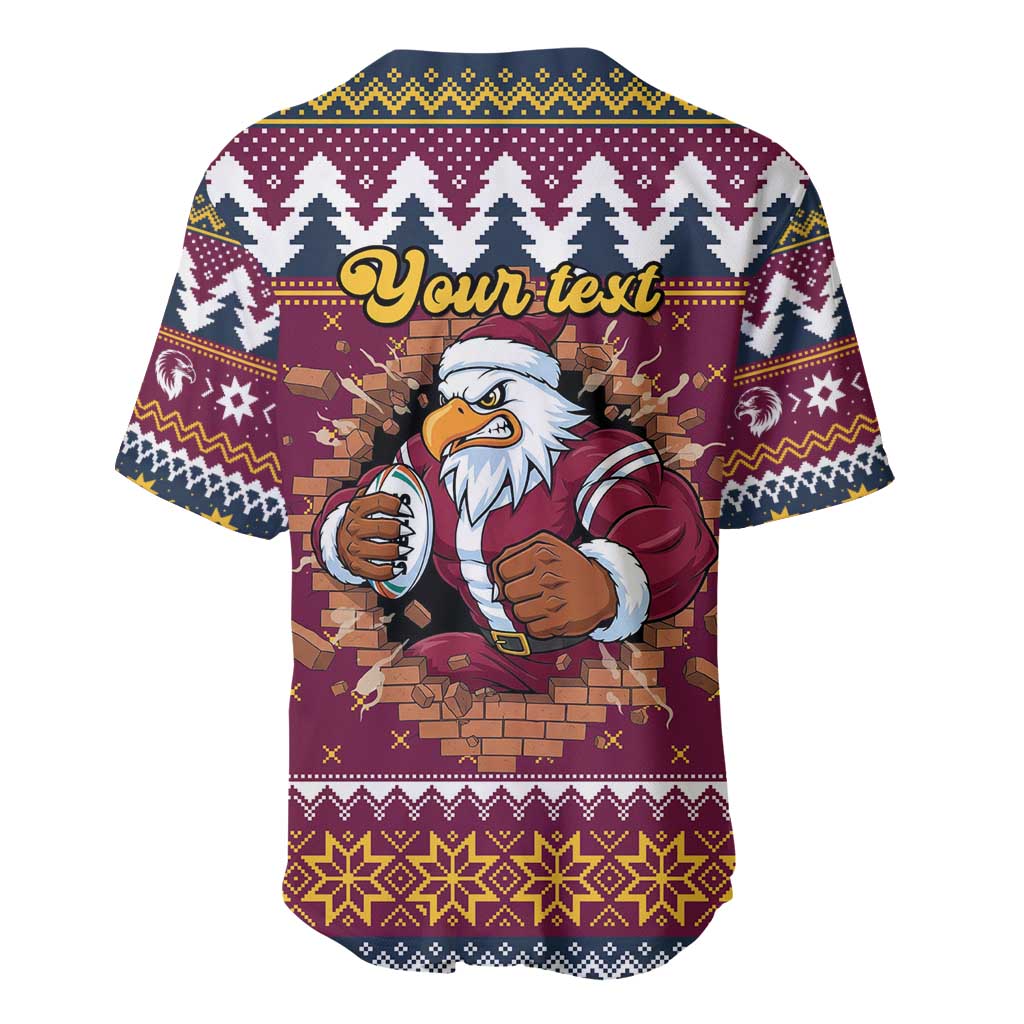 Merry Eagle Roar Personalized Baseball Jersey Christmas Rugby League Spirit - Aussie Hoodie