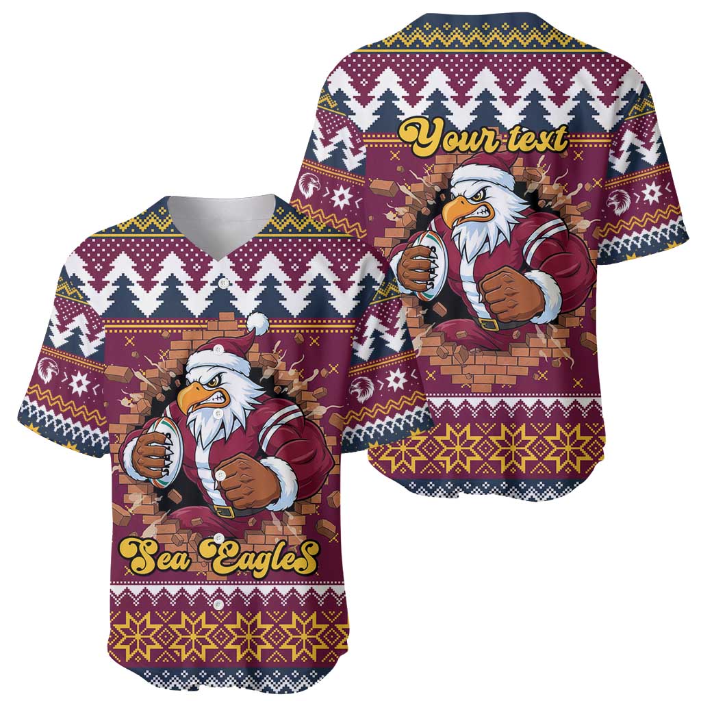 Merry Eagle Roar Personalized Baseball Jersey Christmas Rugby League Spirit - Aussie Hoodie