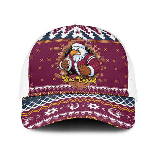 Merry Eagle Roar Baseball Net Cap Christmas Rugby League Spirit - Aussie Hoodie
