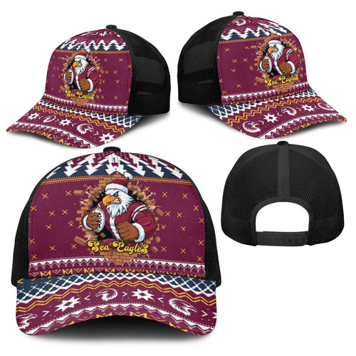 Merry Eagle Roar Baseball Net Cap Christmas Rugby League Spirit - Aussie Hoodie