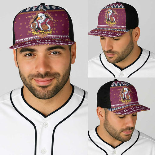 Merry Eagle Roar Baseball Net Cap Christmas Rugby League Spirit - Aussie Hoodie