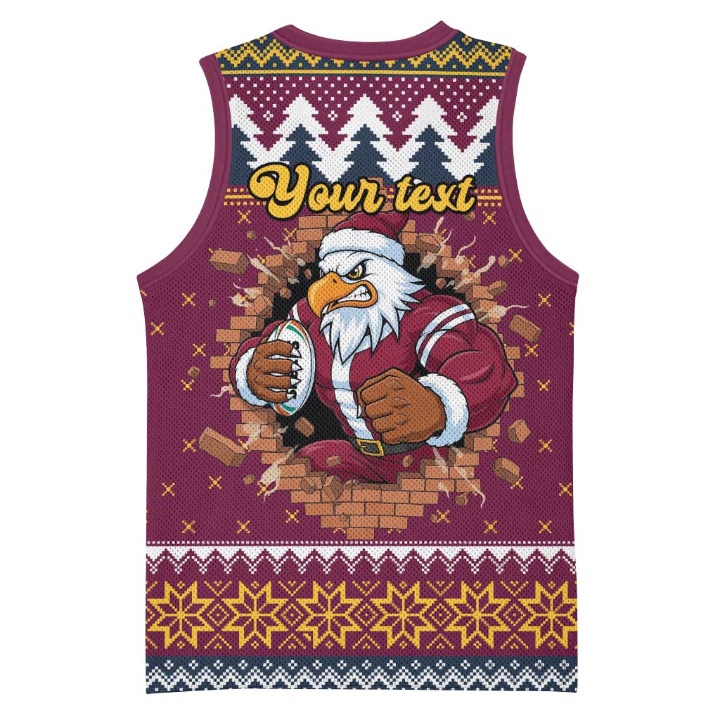 Merry Eagle Roar Personalized Basketball Jersey Christmas Rugby League Spirit - Aussie Hoodie