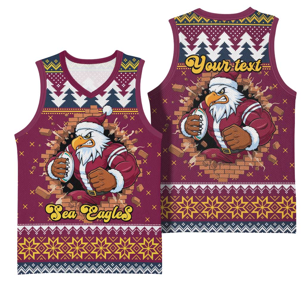 Merry Eagle Roar Personalized Basketball Jersey Christmas Rugby League Spirit - Aussie Hoodie