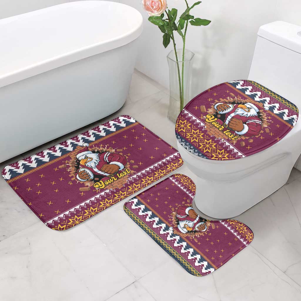 Merry Eagle Roar Personalized Bathroom Set Christmas Rugby League Spirit - Aussie Hoodie