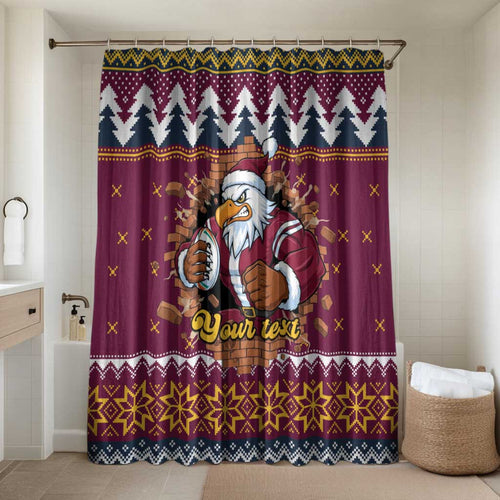 Merry Eagle Roar Personalized Bathroom Set Christmas Rugby League Spirit - Aussie Hoodie