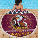Merry Eagle Roar Personalized Beach Blanket Christmas Rugby League Spirit - Aussie Hoodie