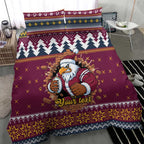 Merry Eagle Roar Personalized Bedding Set Christmas Rugby League Spirit - Aussie Hoodie