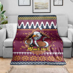 Merry Eagle Roar Personalized Blanket Christmas Rugby League Spirit - Aussie Hoodie