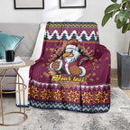 Merry Eagle Roar Personalized Blanket Christmas Rugby League Spirit - Aussie Hoodie