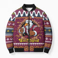 Merry Eagle Roar Personalized Bomber Puffer Jacket Christmas Rugby League Spirit - Aussie Hoodie