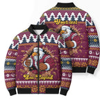 Merry Eagle Roar Personalized Bomber Puffer Jacket Christmas Rugby League Spirit - Aussie Hoodie