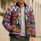 Merry Eagle Roar Personalized Bomber Puffer Jacket Christmas Rugby League Spirit - Aussie Hoodie