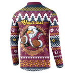 Merry Eagle Roar Personalized Button Sweatshirt Christmas Rugby League Spirit - Aussie Hoodie