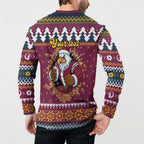Merry Eagle Roar Personalized Button Sweatshirt Christmas Rugby League Spirit - Aussie Hoodie