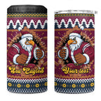 Merry Eagle Roar Personalized 4 in 1 Can Cooler Tumbler Christmas Rugby League Spirit - Aussie Hoodie