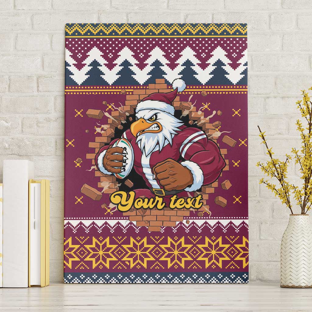 Merry Eagle Roar Personalized Canvas Wall Art Christmas Rugby League Spirit - Aussie Hoodie